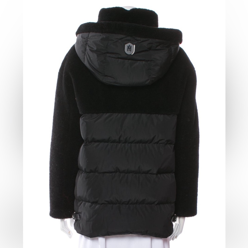 Mackage Black Hooded Mixed Media Puffer Coat - Picture 3 of 5